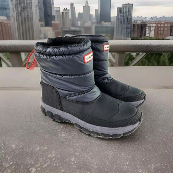 Hunter Women's Original Insulated Short Snow Boots US 9 Black Puffer Boot - Picture 1 of 12